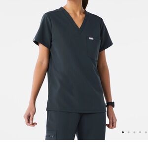 Figs Catarina Scrub Top — dark harbor.
